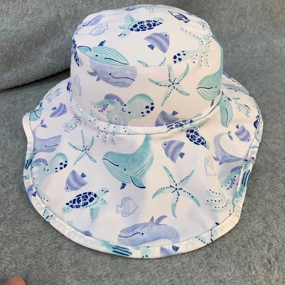 Sea Creature Baby/Toddler White Unbranded Sun Hat Wide Brim Beach Bucket Hat